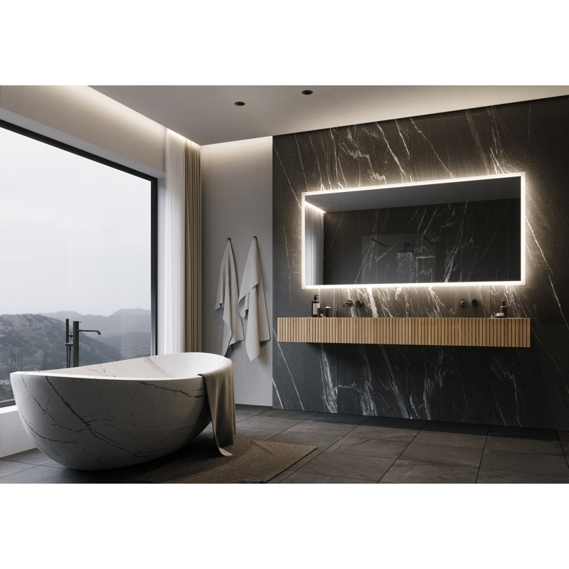Rectangle Backlit Rectangle Wall LED Mirror Dimmable 6000K, 40" x 85"