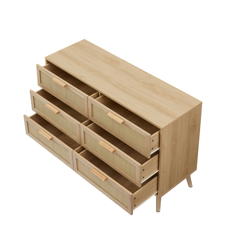 Commode double, commode en rotin avec tiroirs