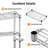 5-Tier Heavy Duty Storage Shelves, 1100LB Steel Wire Rack with Wheels, Adjustable Shelving for Pantry, Kitchen, Garage