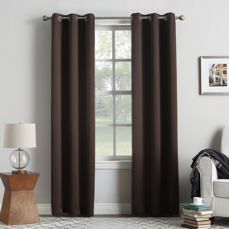 Burrier Wayfair Basics Blackout Grommet Curtain Panel, 54" W x 95" L, Chocolate
