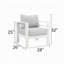 Ensemble de conversation de patio 5 pièces en aluminium 5 pièces, canapé d'extérieur 7 places avec coussins épais et structure et table basse-1860838022-1860838021
