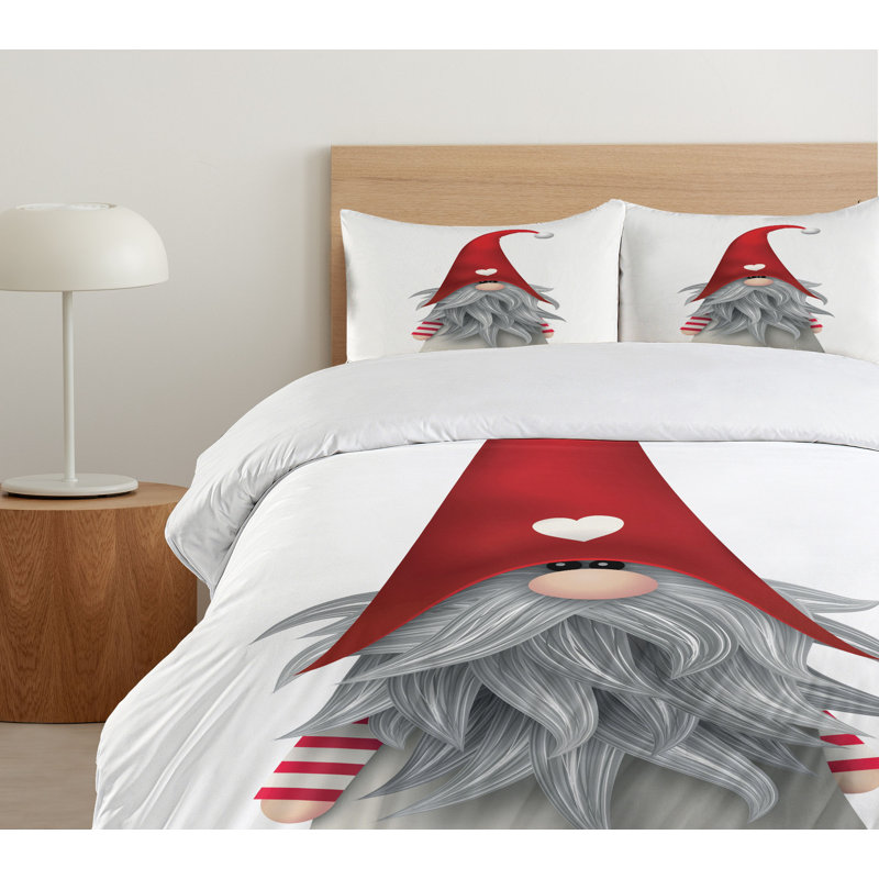 Finnish Folklore Gnome Queen Duvet Cover Set with Shams