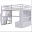 Lit mezzanine double avec bureau et tablettes-497006589