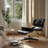 Real Leather lounge chair with Solid Wood-119218618