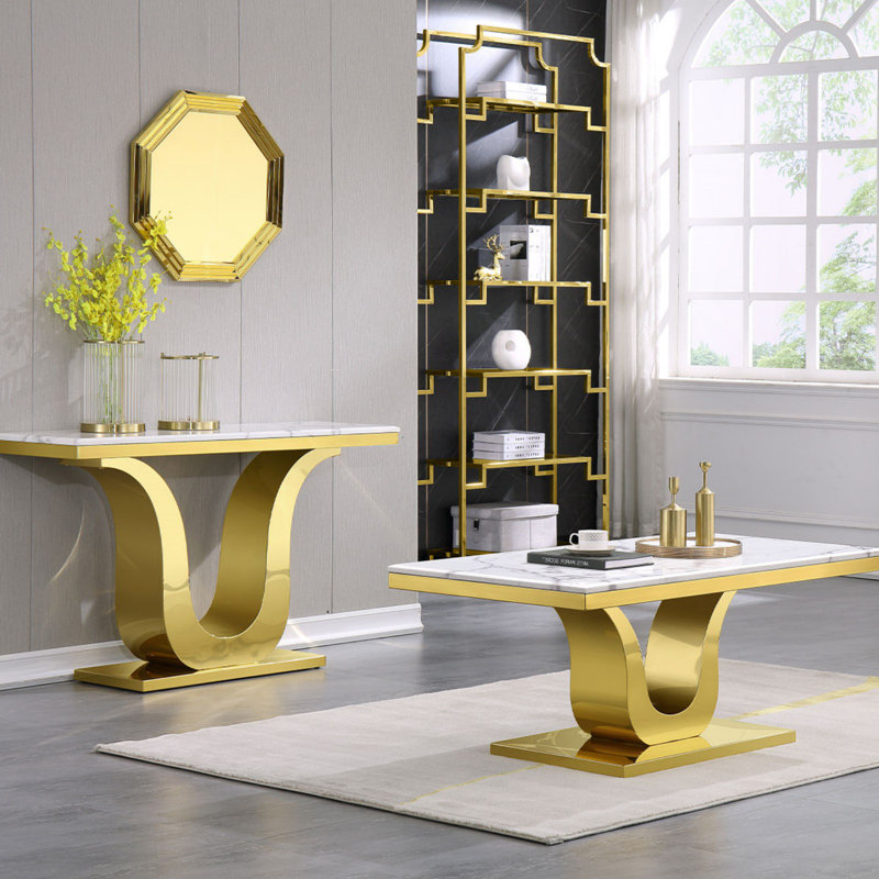 Demethra 50'' Console Table, Gold