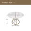 Table de salle à manger ronde de 43 à 59 po, table extensible, équipée d'une tablette de rangement et d'une base en métal-1353933185