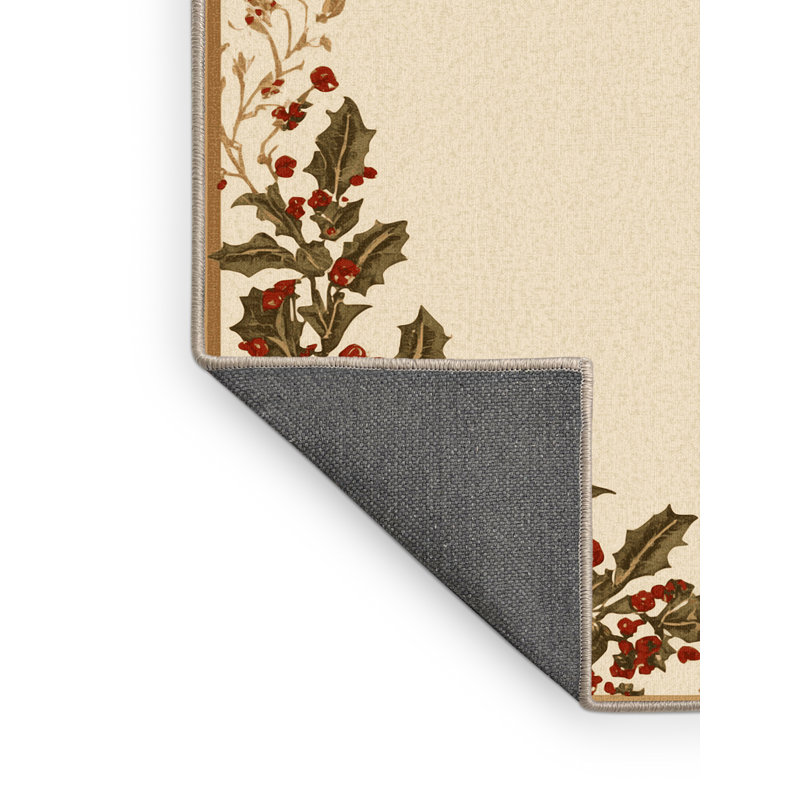 Soft Plush Farrer Christmas Modern & Contemporary Abstract Area Rug in Beige – Beige Binding, 3x5