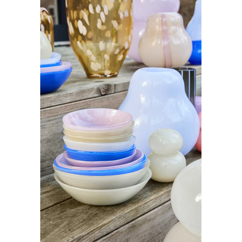 Kojo Handmade Glass Cereal Bowl, Optic Blue