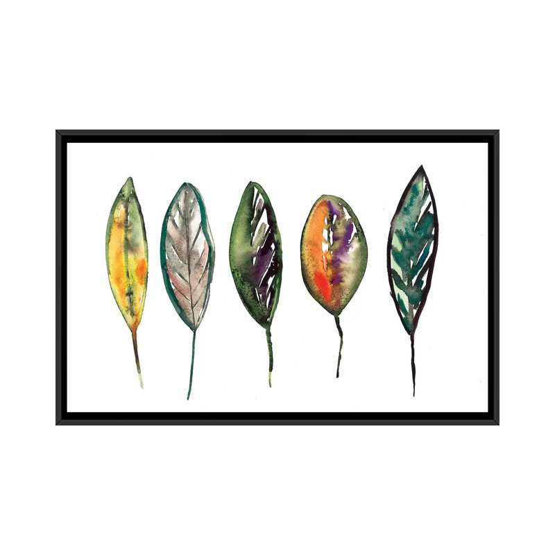 «Feathers», impression sur toile, H 18 po x l 26 po x P 1,5 po, Toile avec cadre noir, Pas de tapis