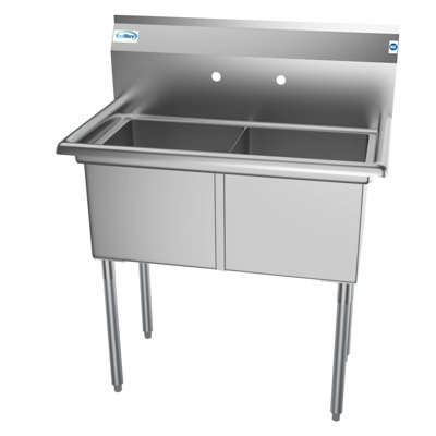 36'' L x 21'' W Silver Freestanding Service Sink