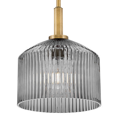 Petit luminaire suspendu Lisette avec verre nervuré