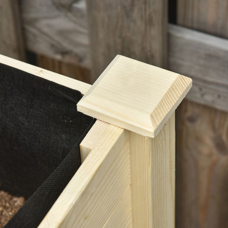 Lit de jardin surélevé polyvalent en bois avec roues verrouillables et rangement