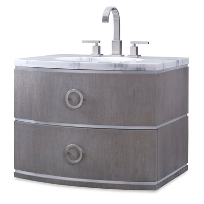 Ensemble de meuble-lavabo de salle de bain simple mural 28 po Cirque