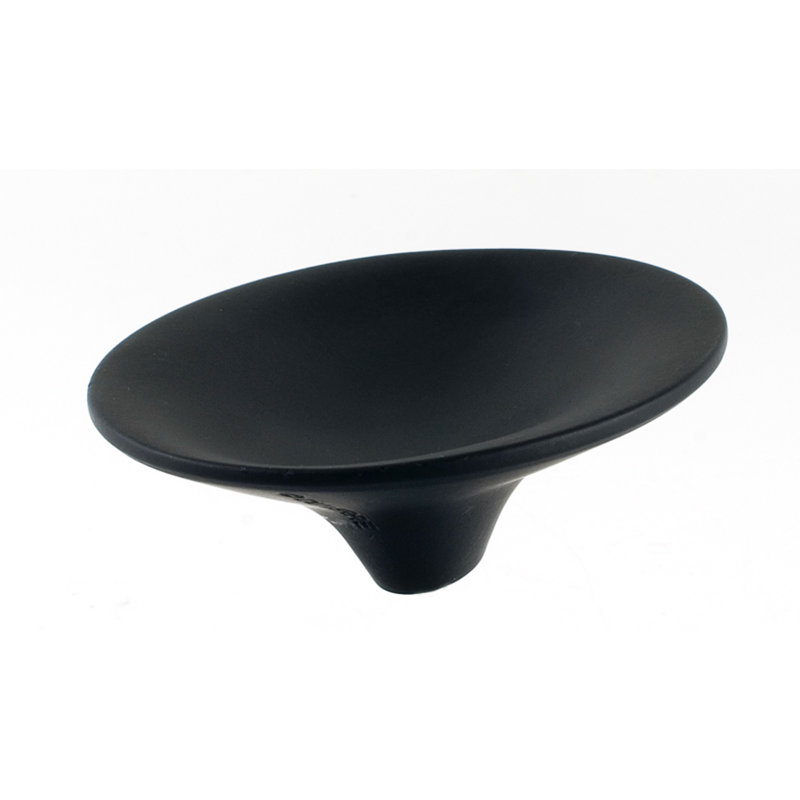 Lotus Oval Knob, 3" H x 3.25" W x 1.125" D, Black Matte