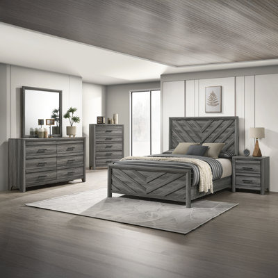 Mishika Queen 3 Pc Set Gray