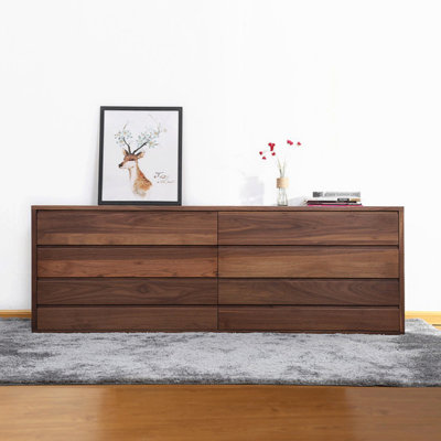 Commode de rangement simple en noyer noir