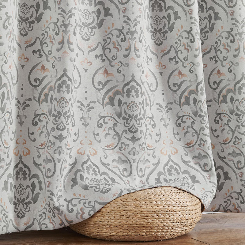 Rideaux à passe-tringle Vintage, Gris, L 52 po x L 96 po