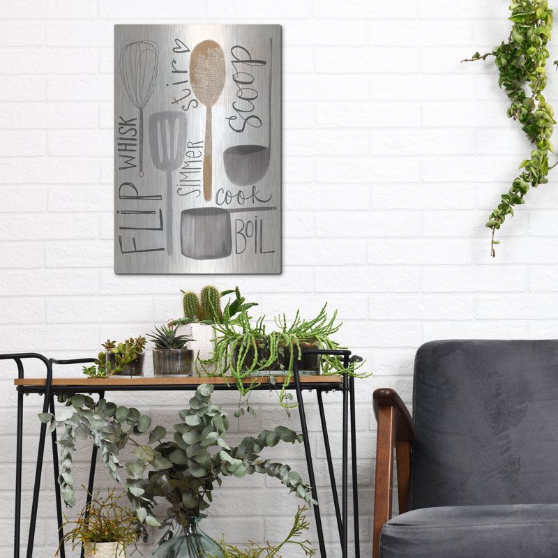  «Kitchen Words» par Katie Doucette, art mural en métal, 12 po x 16 po, H 16 po x l 12 po