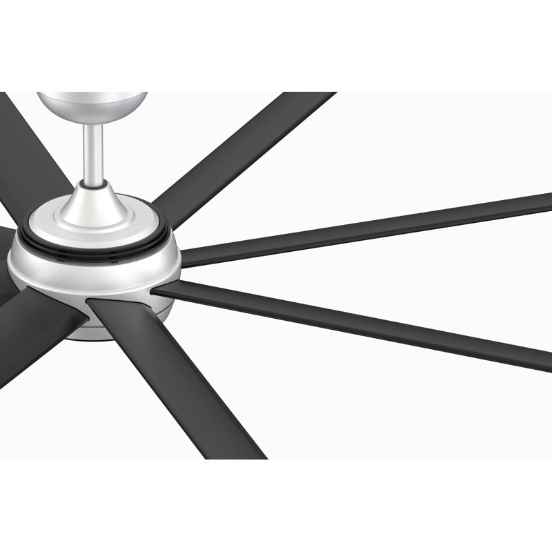 Stellar 96-Inch Silver Motor Ceiling Fan with Remote and LED Light