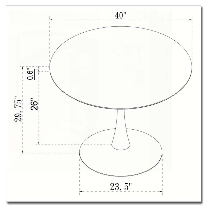 White 40-inch Dining Table