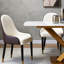 Paire de chaises en cuir pu de style Mid-Century Mid-Century - Blanc et brun moderne avec 2 pieds en cuir et en métal