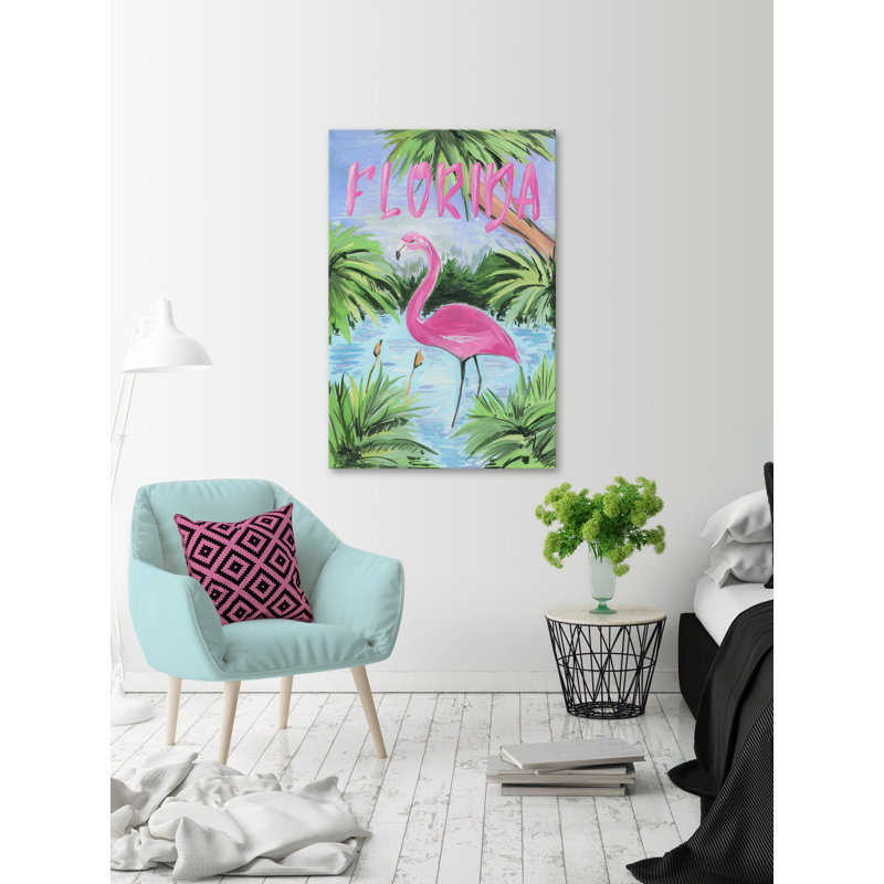 " Florida Flamingo II ", 45" H x 30" W x 1.5" D