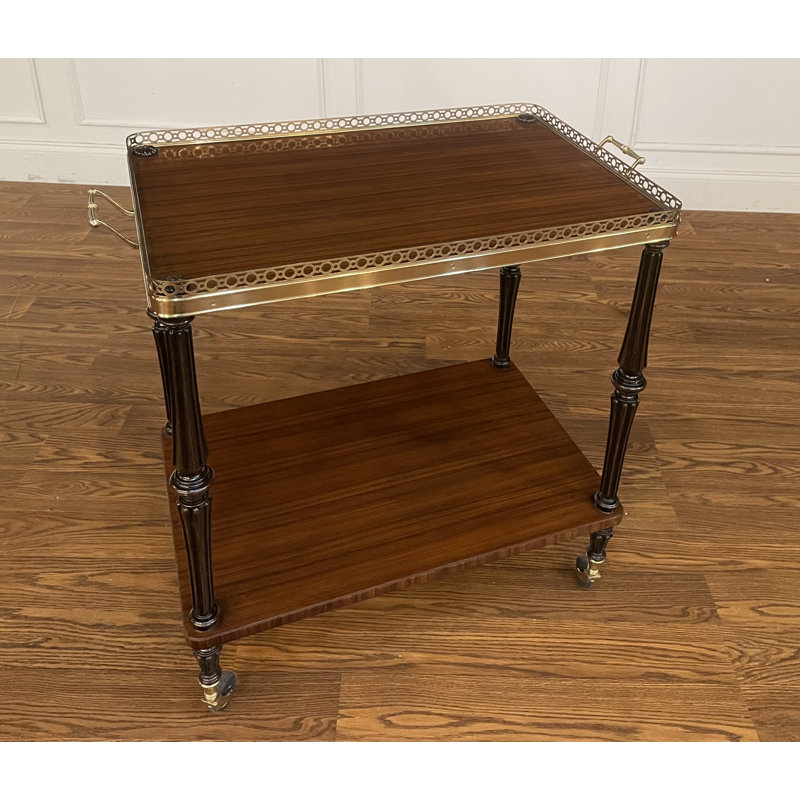 Solid Wood 29.5" Tall Bar Cart