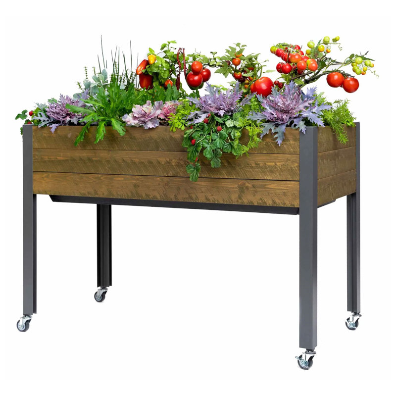 Self-Watering Wood Elevated Planter