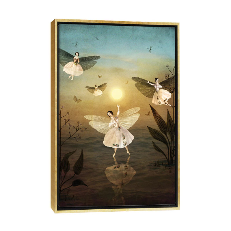 «Sundance» par Catrin Welz-Stein - impression d'art graphique, Toile encadrée d'or, H 26 po x l 18 po x 1,5 po, Pas de tapis