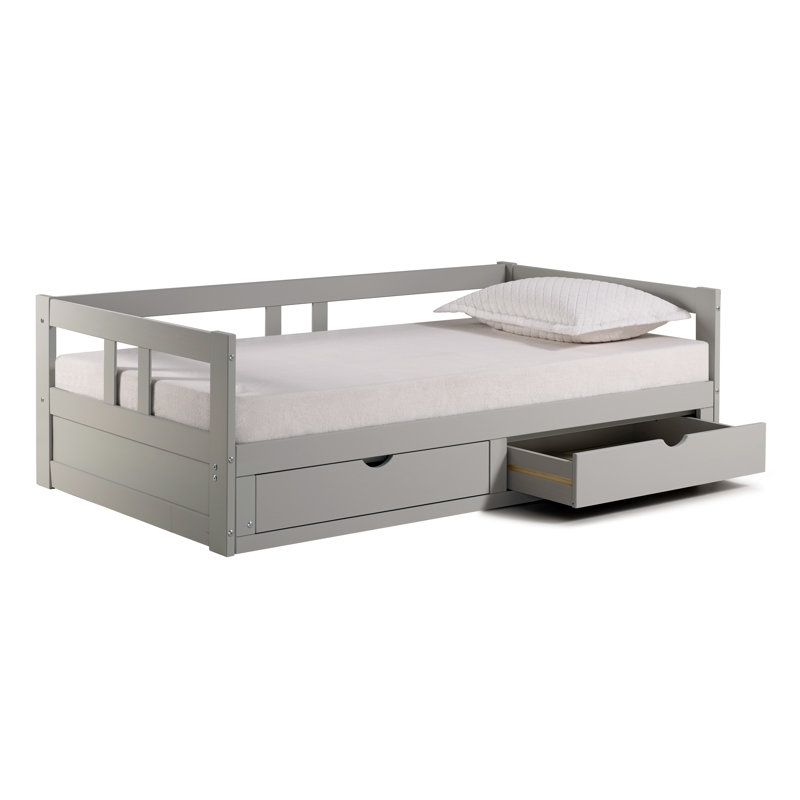 Lit de jour avec rangement Melody, Gris tourterelle