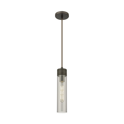 Ballston - Maliyah - Mini-luminaire suspendu à cordon 3 po avec abat-jour en H 8 po - Finition cuivre antique - Abat-jour tourbillon déco