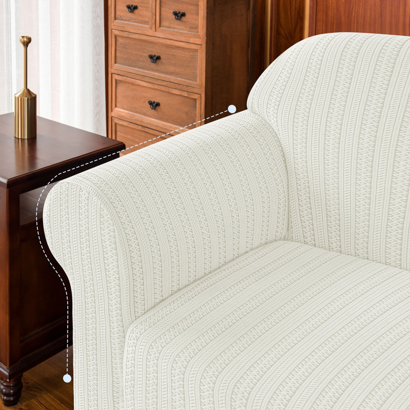 Box Cushion Sofa Slipcover, White