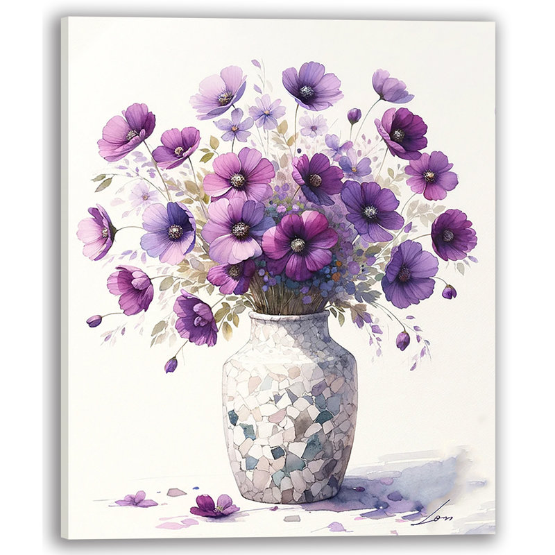 «Purple Dream Bouquet», reproduction d'art sur toile tendue, H 30 po x l 30 po x P 1,5 po