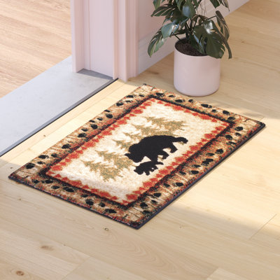 Tapis en oléfine rustique Spuyten Wandering Bear and Cub