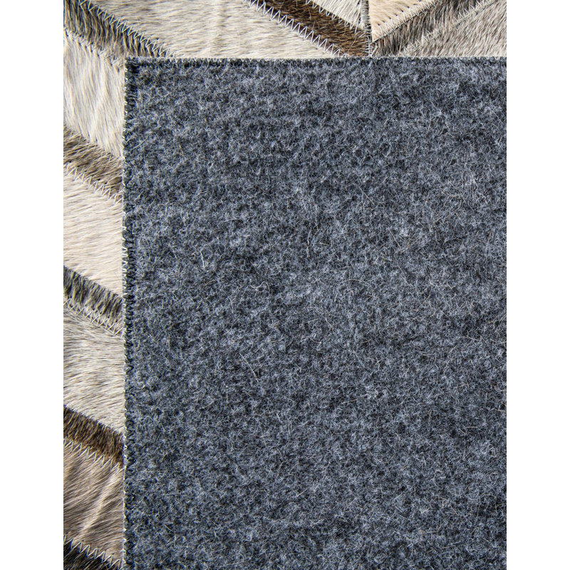  X Tiles Cowhide Leather Rug, Square 7'10"
