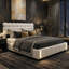 UK & EU Sizes Velvet Ottoman Bed With Motion Sensor LED Lights, Upholstered Cloud Tufted Frame, Beige-1658482774