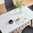 Large Rectangular Table With Strong Metal Base Modern Stone Dining Table For Kitchen 1.4M