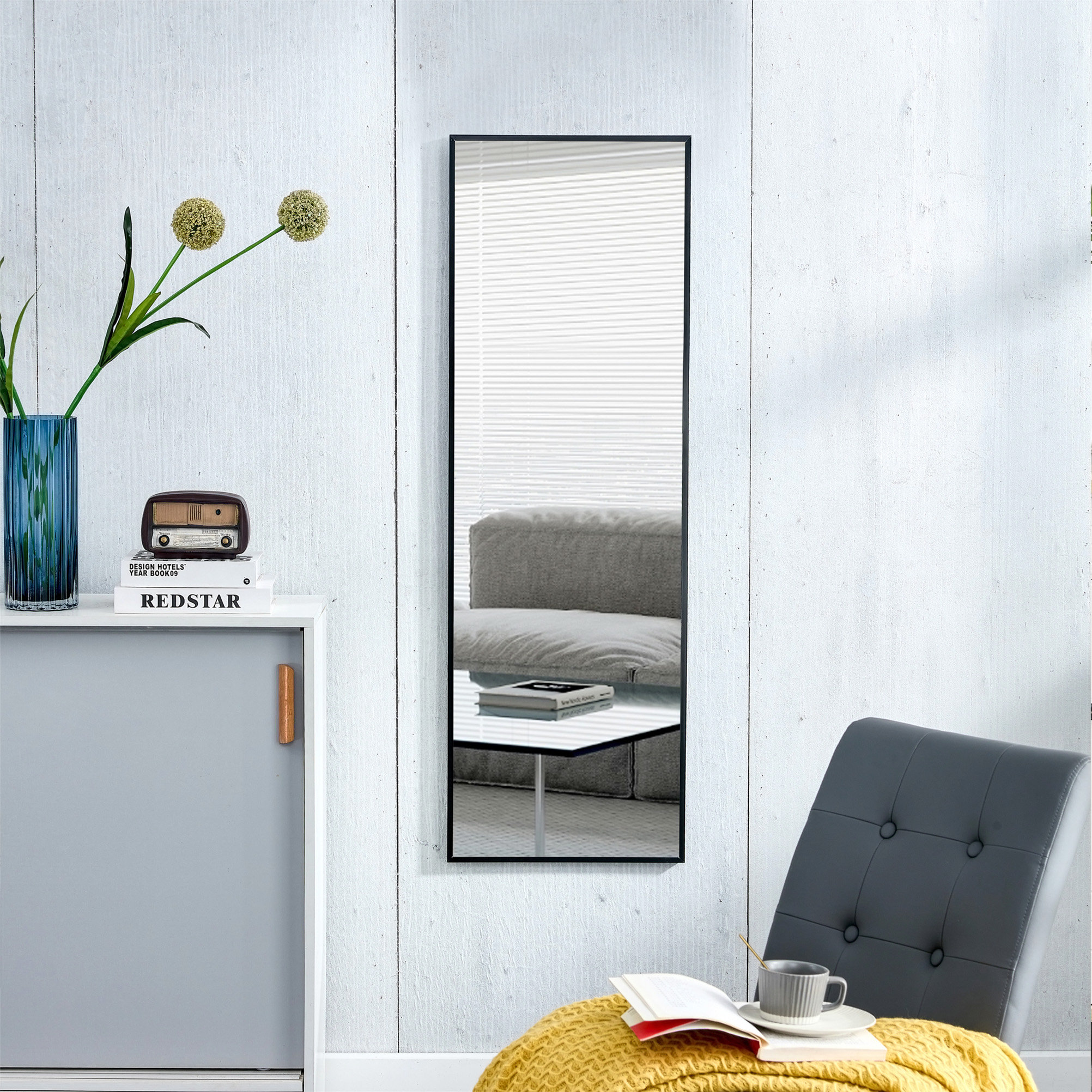 Sybertruck Full Length Mirror Aluminium Alloy Metal Frame Wall Mounted