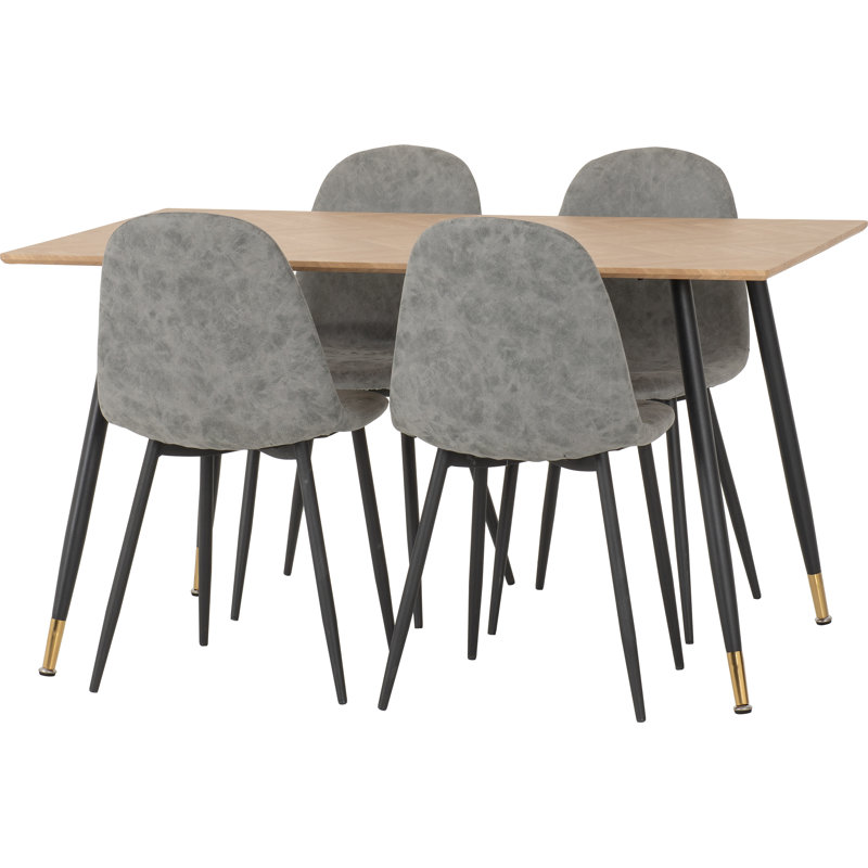 Addiemae 4 - Person Dining Set, Grey