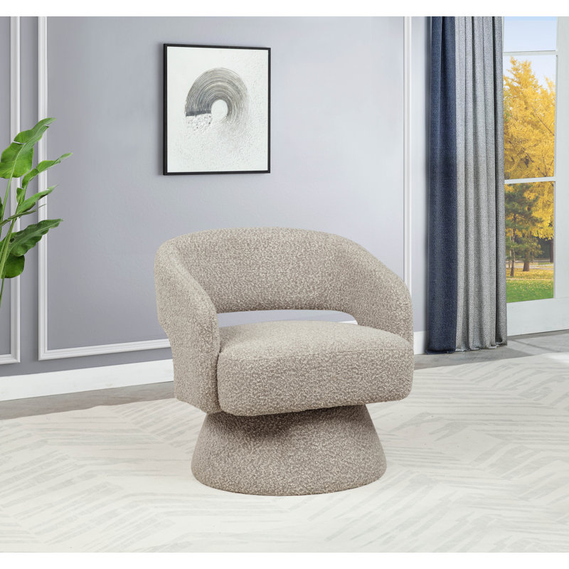 Fauteuil demi-tonneau rembourré pivotant, Ourson gris