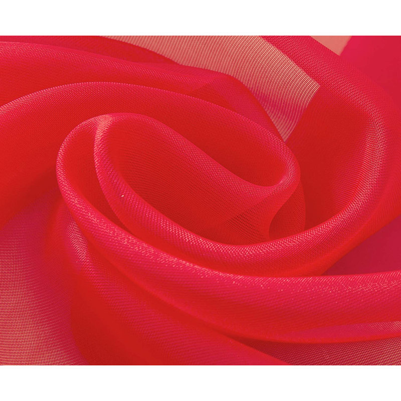 Rideau en contour de fenêtre transparent Brannon, Rouge
