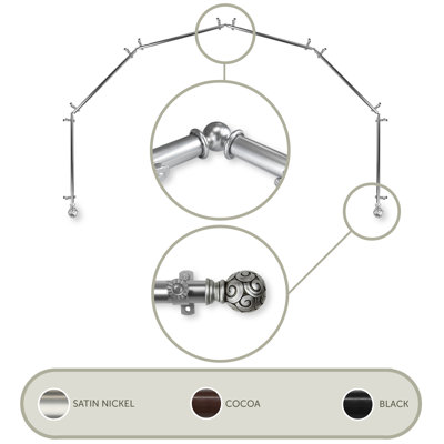 Margunde Adjustable Bay Window Single Curtain Rod