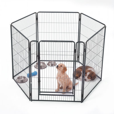 A collapsible 12-panel outdoor dog playpen—large and portable, a puppy fence enclosure made for RV & camping days, sized 31.1x39.4".