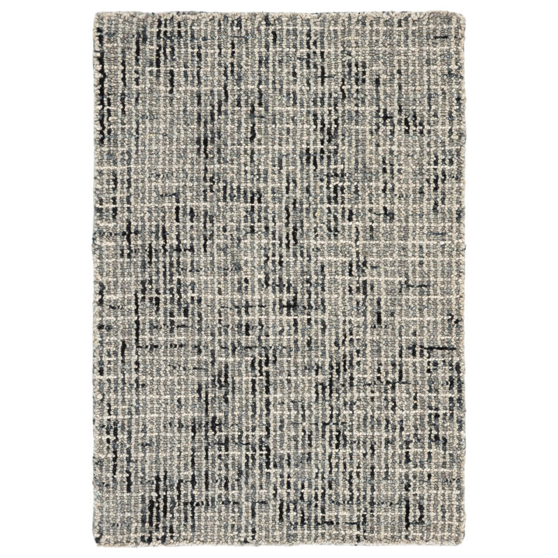 Irven Handmade Tufted Wool Dark Gray Area Rug, Rectangle 2' x 3'