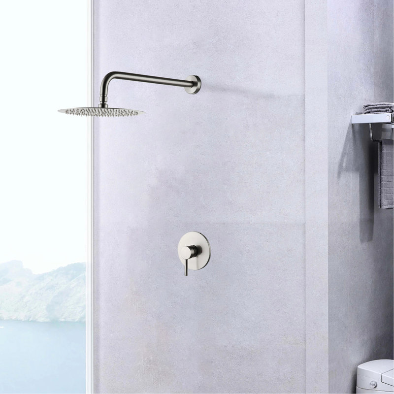 Robinet de douche mural en nickel brossé enchanteur avec valve - laiton création élégante organisation fine