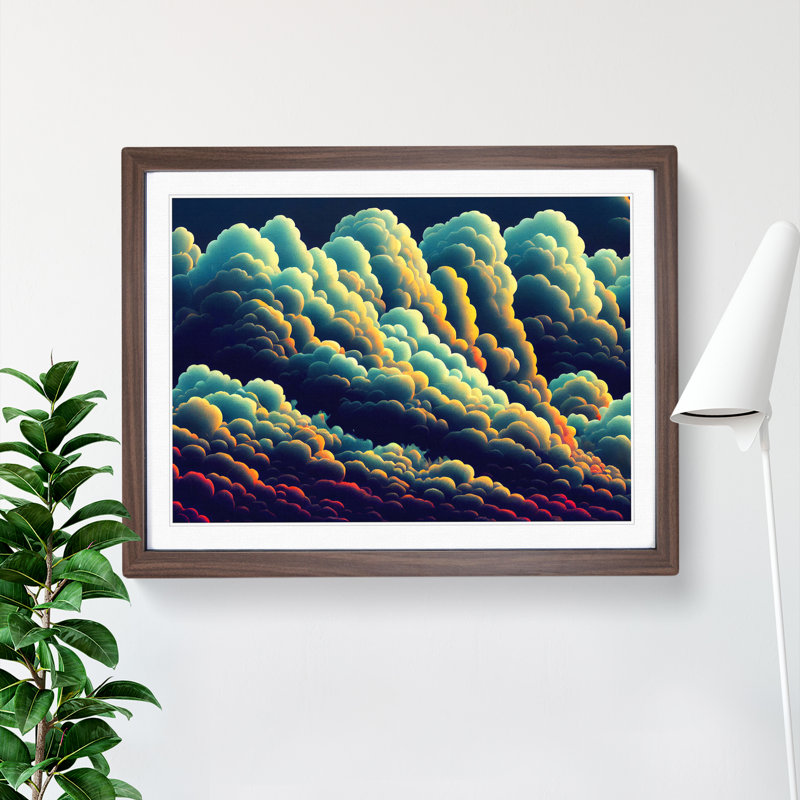 Appreciating Clouds - Single Picture Frame Print, 46cm H x 64cm W, Walnut