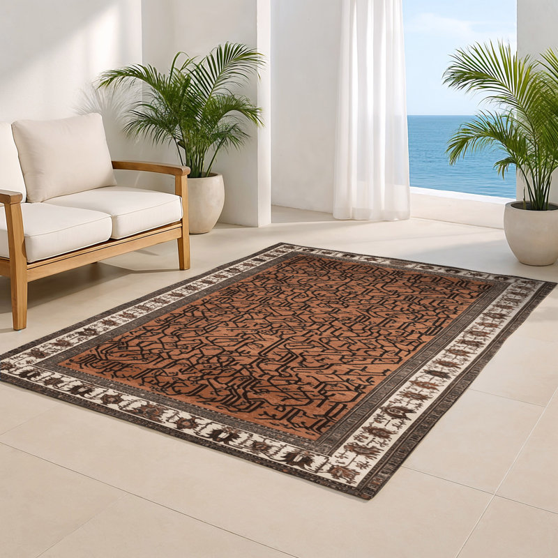 Tapis d'intérieur et d'extérieur brun Persian, Rectangulaire 2 pi x 3 pi