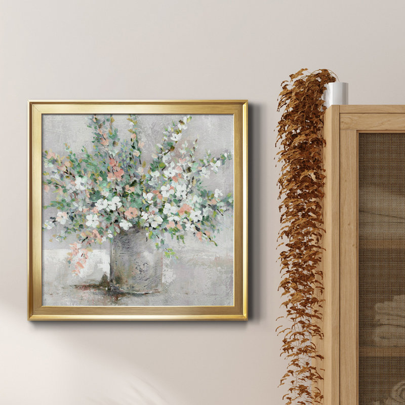 Farmhouse Retreat - Peinture sur toile encadrée, H 17,5 po x l 17,5 po x P 1,5 po, Toile encadrée dorée