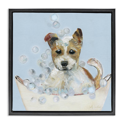 Fun Bubbles Puppy Bath Floating Frame, design by Sally Swatland