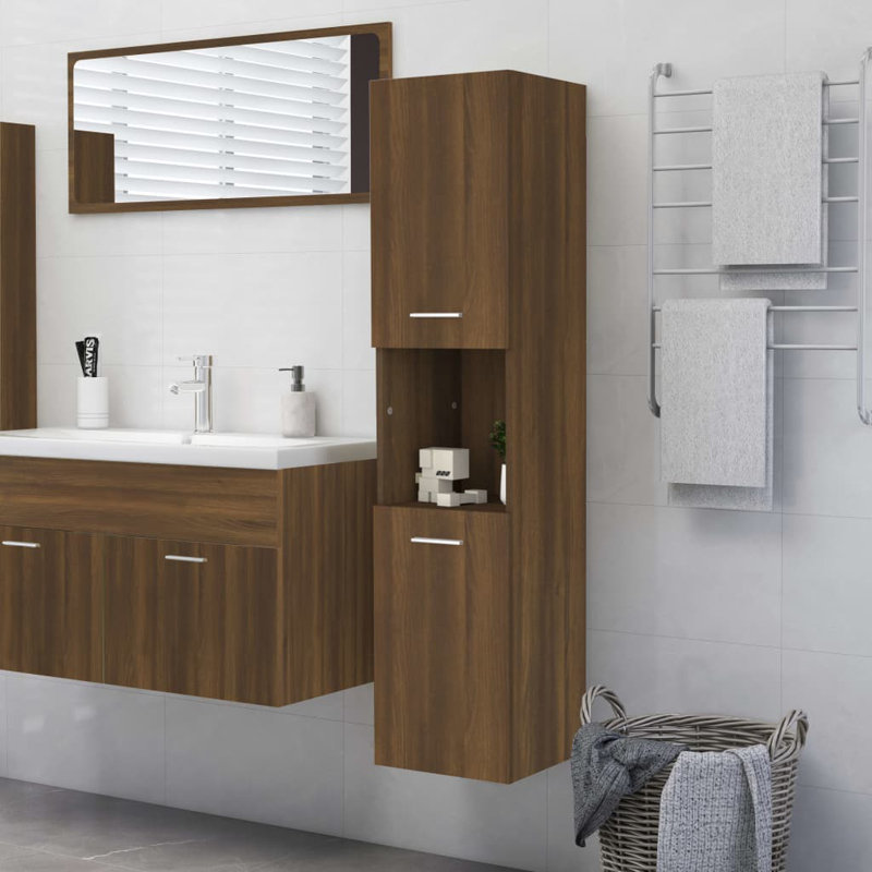 Armoire de salle de bain vidaXL, Brun